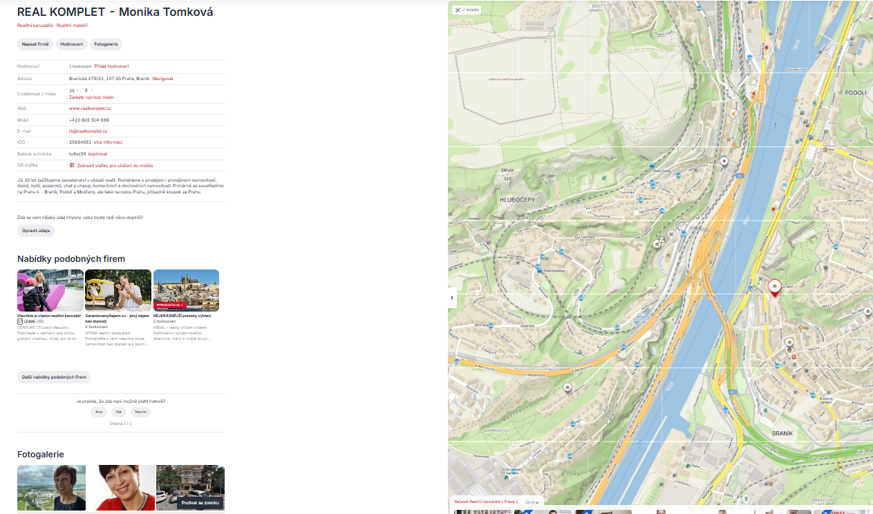 Realitni kancelar makler Praha Branik pripadova studie online marketing